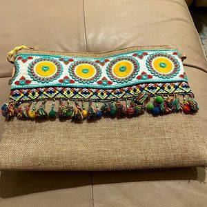 Large, beautifully embroidered clutch